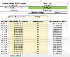 Calculadora de Ingreso Base de Liquidación - IBL